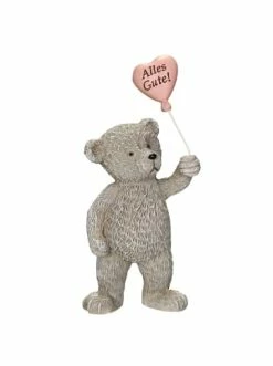 Bestpreis 🛒 Dekoration Ambiente Haus Bär Mit "Alles Gute-Herz" In Grau - (H) 10 Cm Günstig Kaufen 🥰
