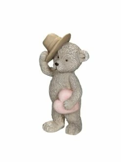 Angebote 👍 Dekoration Ambiente Haus Bär Mit Hut Und Herz In Grau - (H) 9 Cm Günstig Kaufen 🥰