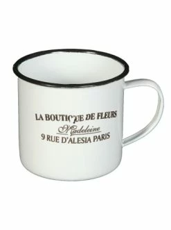 Aktion 🥰 Küche Ambiente Haus Becher Aus Emaille In Antikweiß Günstig Kaufen 🌟