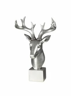 Neu 👏 Dekoration Ambiente Haus Hirsch Figur In Antiksilber - (H) 38 Cm Günstig Kaufen ⭐