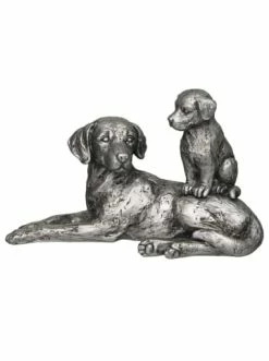 Coupon 😀 Dekoration Ambiente Haus Hund Mit Welpe In Antiksilber Günstig Kaufen 🔥