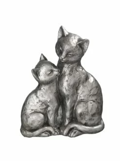 Bestpreis 😍 Dekoration Ambiente Haus Katzen-Paar In Antiksilber - (H) 22 Cm Günstig Kaufen 👏