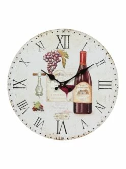 Bestes Angebot ❤️ Dekoration Ambiente Haus Wanduhr - Rotwein In Mehrfarbig - 28 Cm Günstig Kaufen 😀